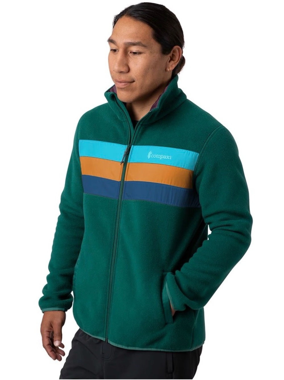 cotopaxi Teal Green Fleece Jacket with Turquoise Trim